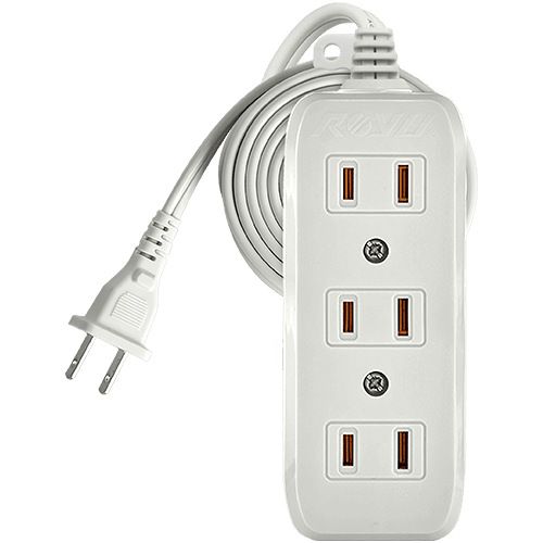 ROYU 3 Gang Universal Outlet Extension Cord